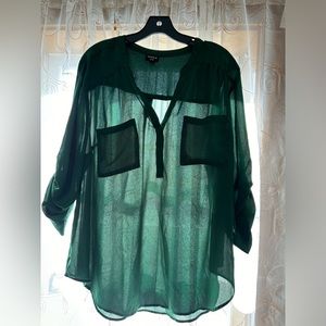 Torrid sheer 3/4 sleeve blouse